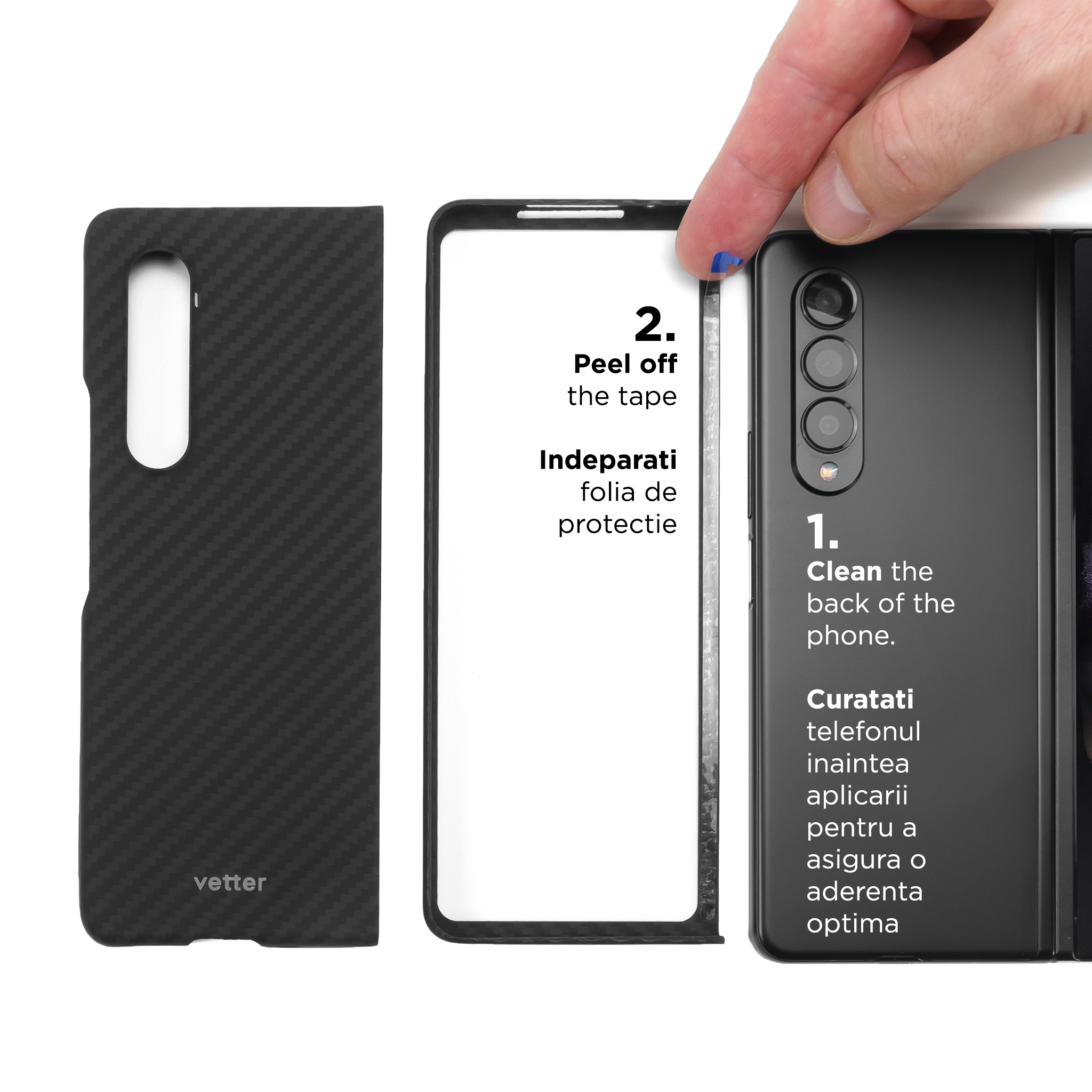 Husa Samsung Galaxy Z Fold5 5G, Clip-On, made from Aramid Fiber, Kevlar, Black
