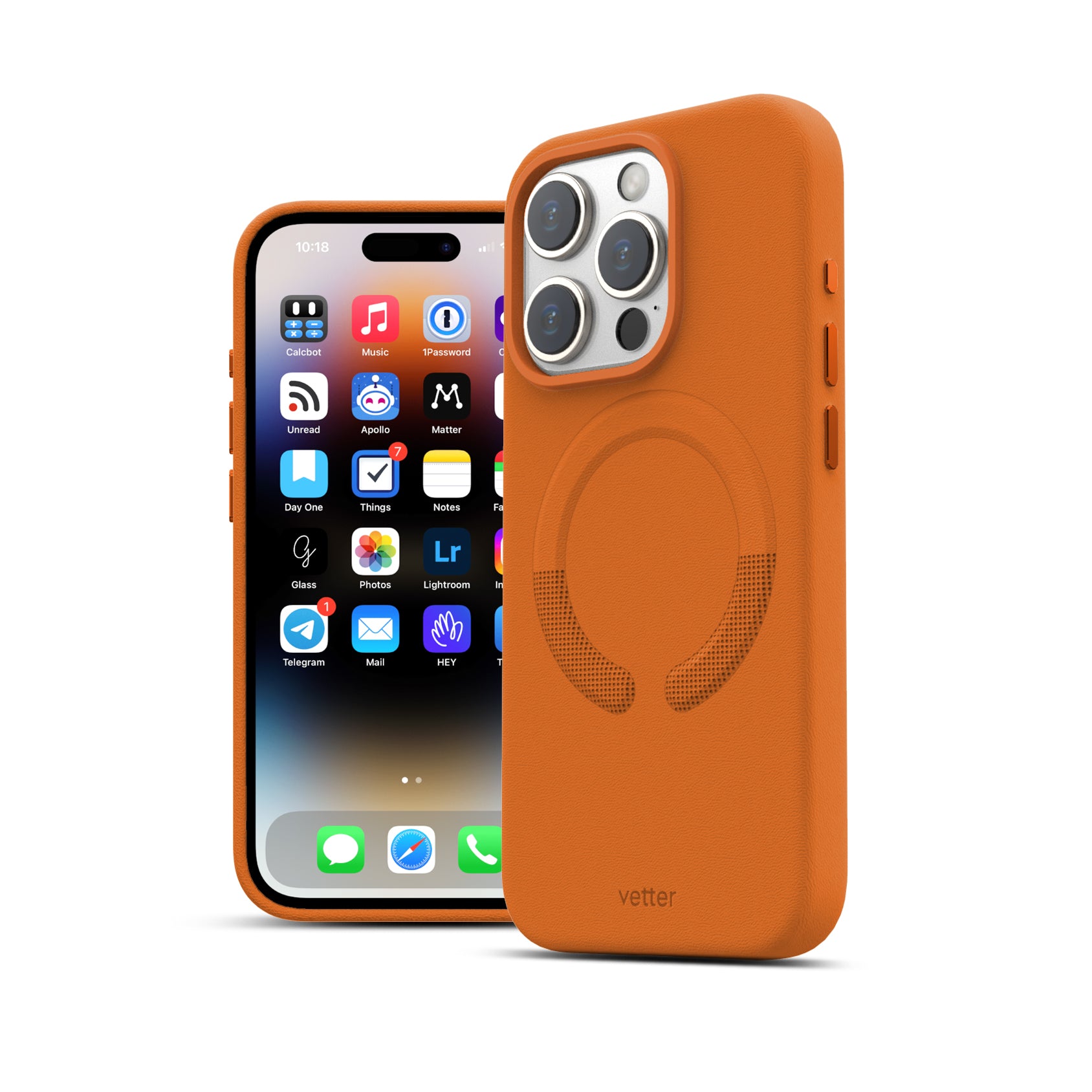 Husa iPhone 15 Pro Max, Clip-On Vegan Leather, MagSafe Compatible