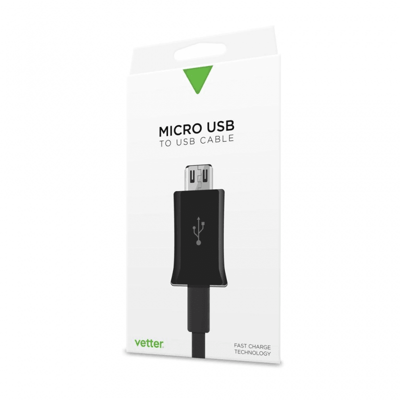 Cablu Micro USB Fast Charging and Data Cable, Vetter Black - vetter.store