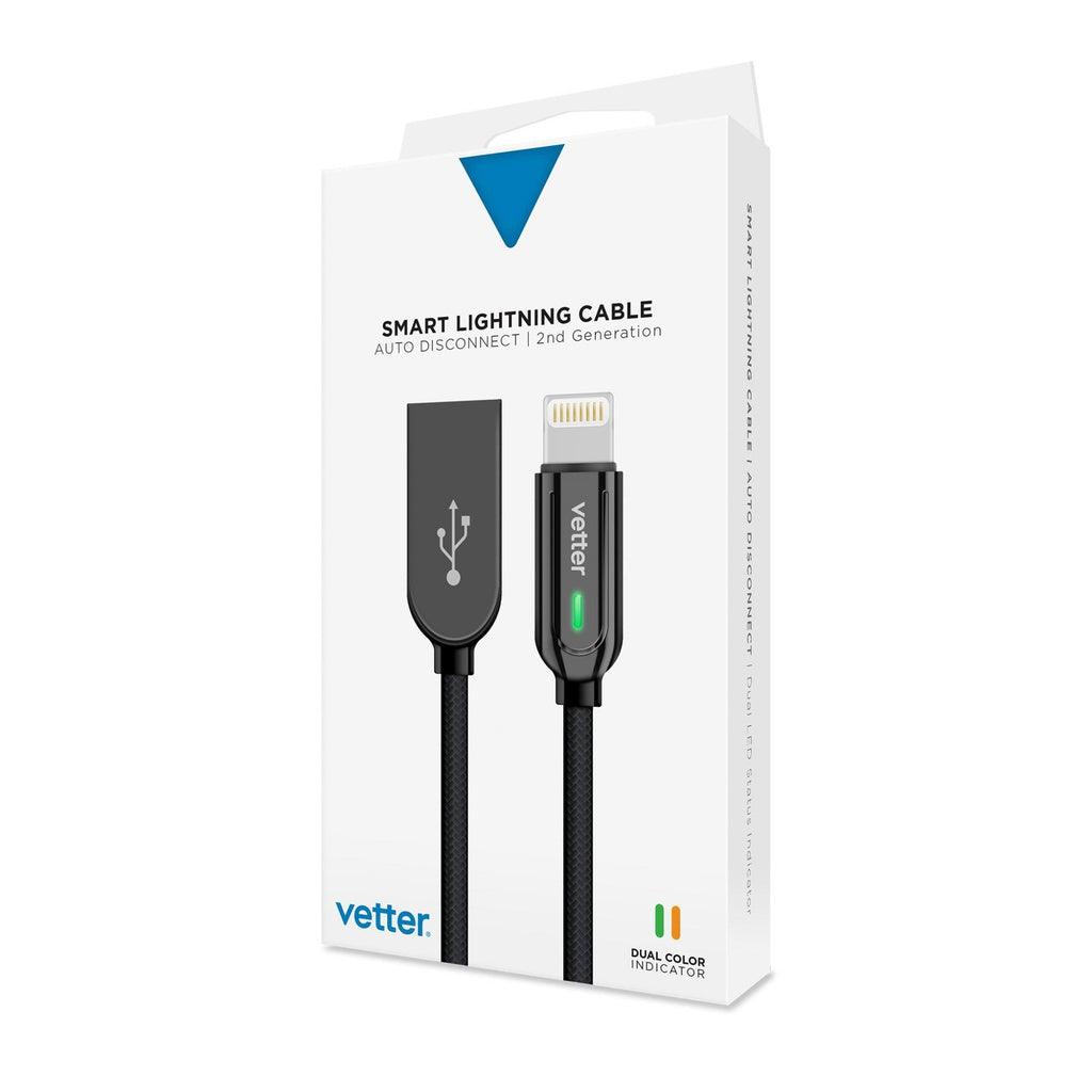Cablu Smart Lightning, Auto Disconnect 2nd Gen, Led Status Indicator, Black - vetter.store