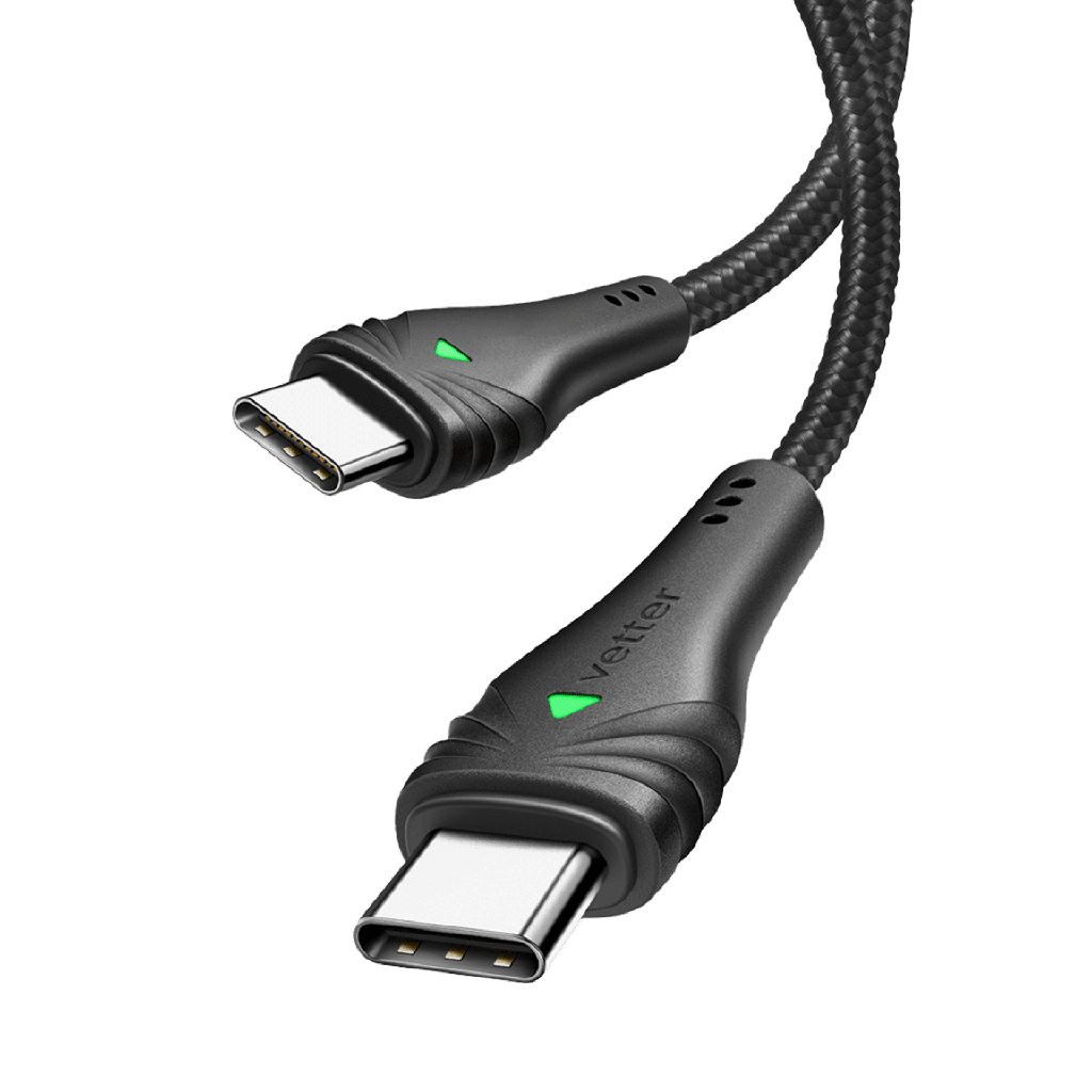 Cablu Type-C Cable to Type-C with LED Status Indicator, 60W, 1.5m, Black - vetter.store