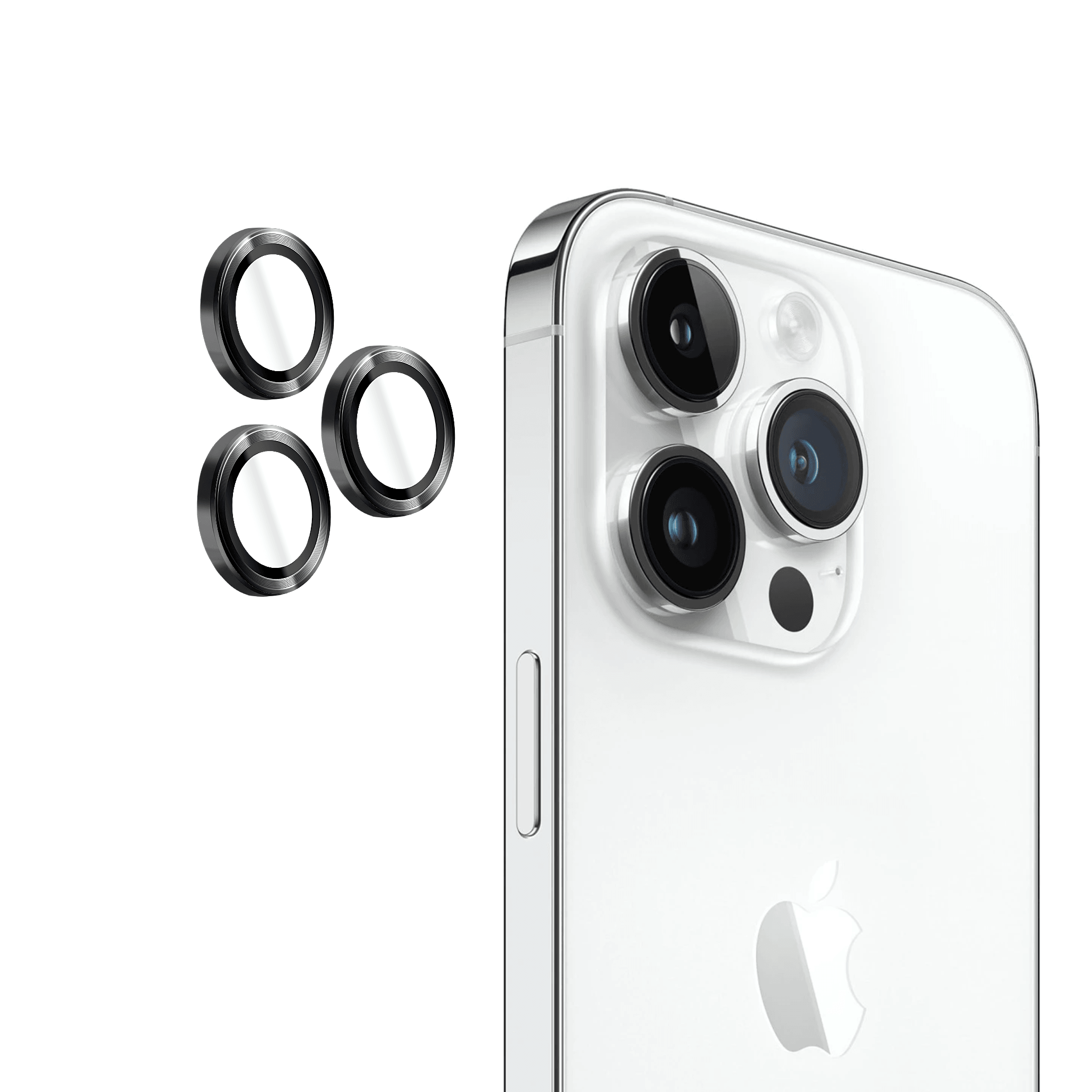 Folie iPhone 14 Pro Max, 14 Pro, Individual Camera Lens Protector, Black - vetter.store