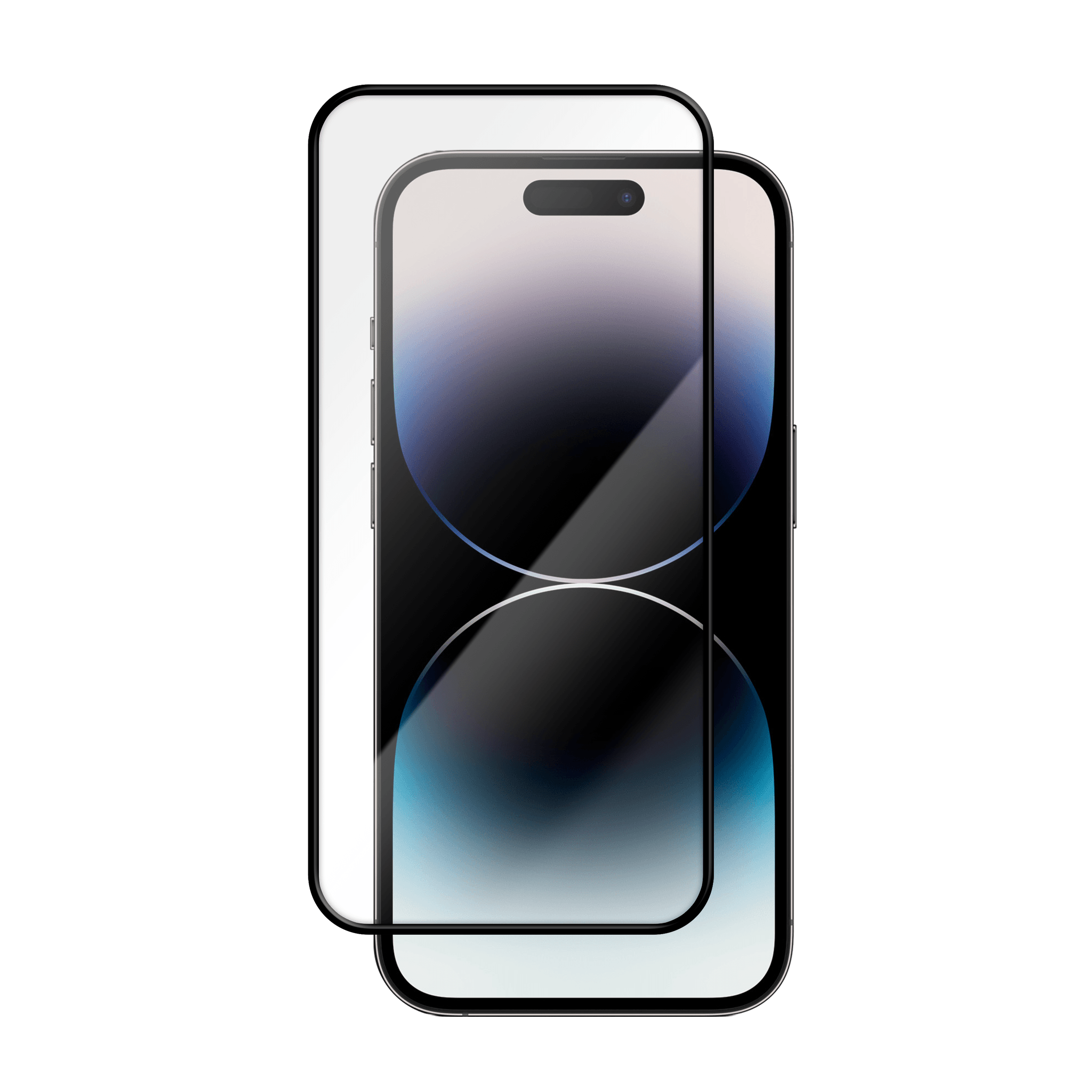 Folie iPhone 14 Pro Tempered Glass Easy Fit, Anti-Shatter Edge, Black - vetter.ro