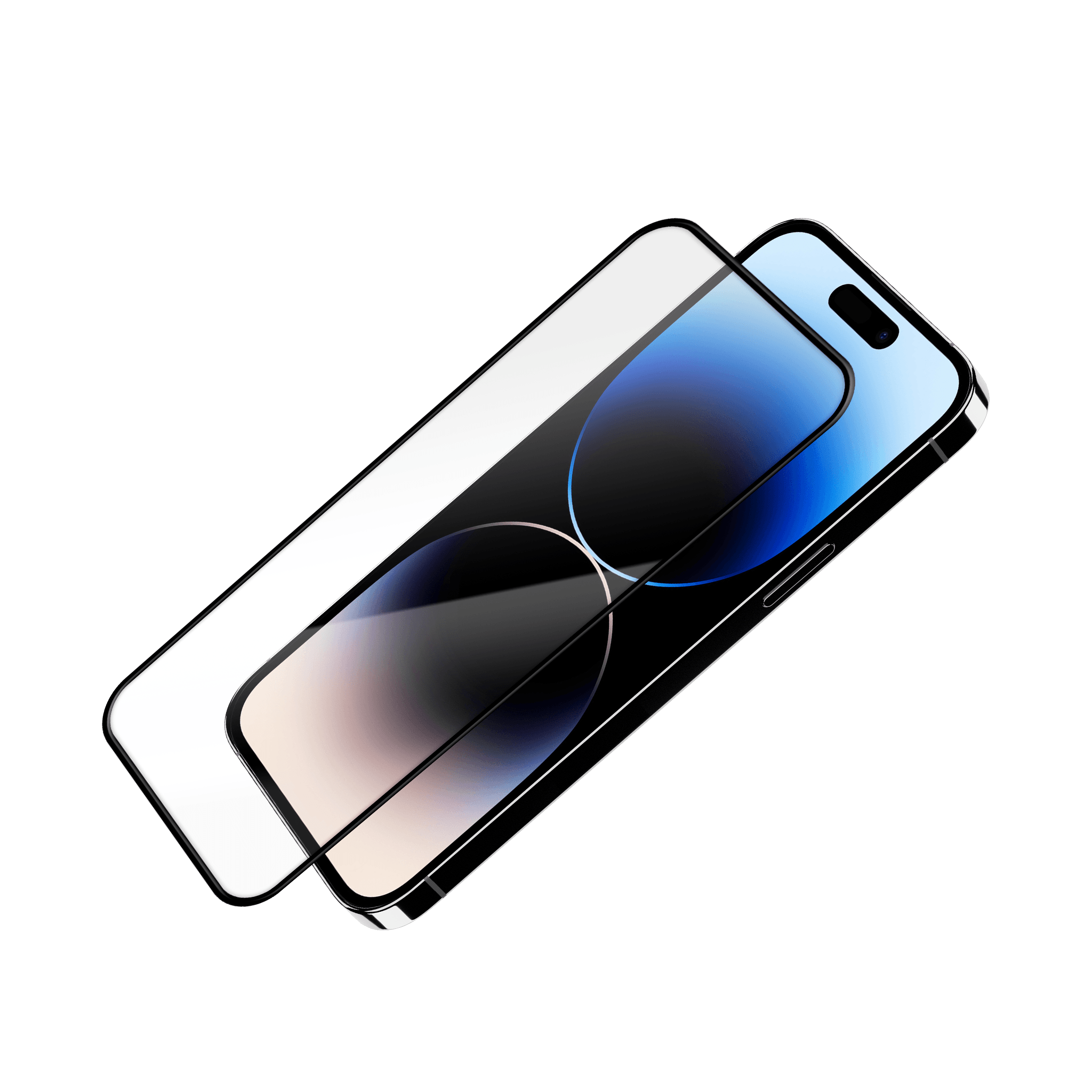 Folie iPhone 14 Pro Tempered Glass Easy Fit, Anti-Shatter Edge, Black - vetter.ro