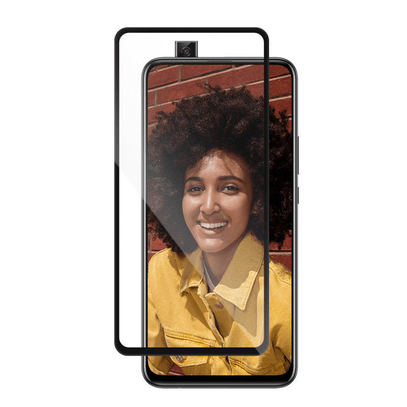 Folie Protectie Ecran Huawei Y9 Prime (2019), Full Frame and Glue Tempered Glass Vetter GO, Negru - vetter.ro