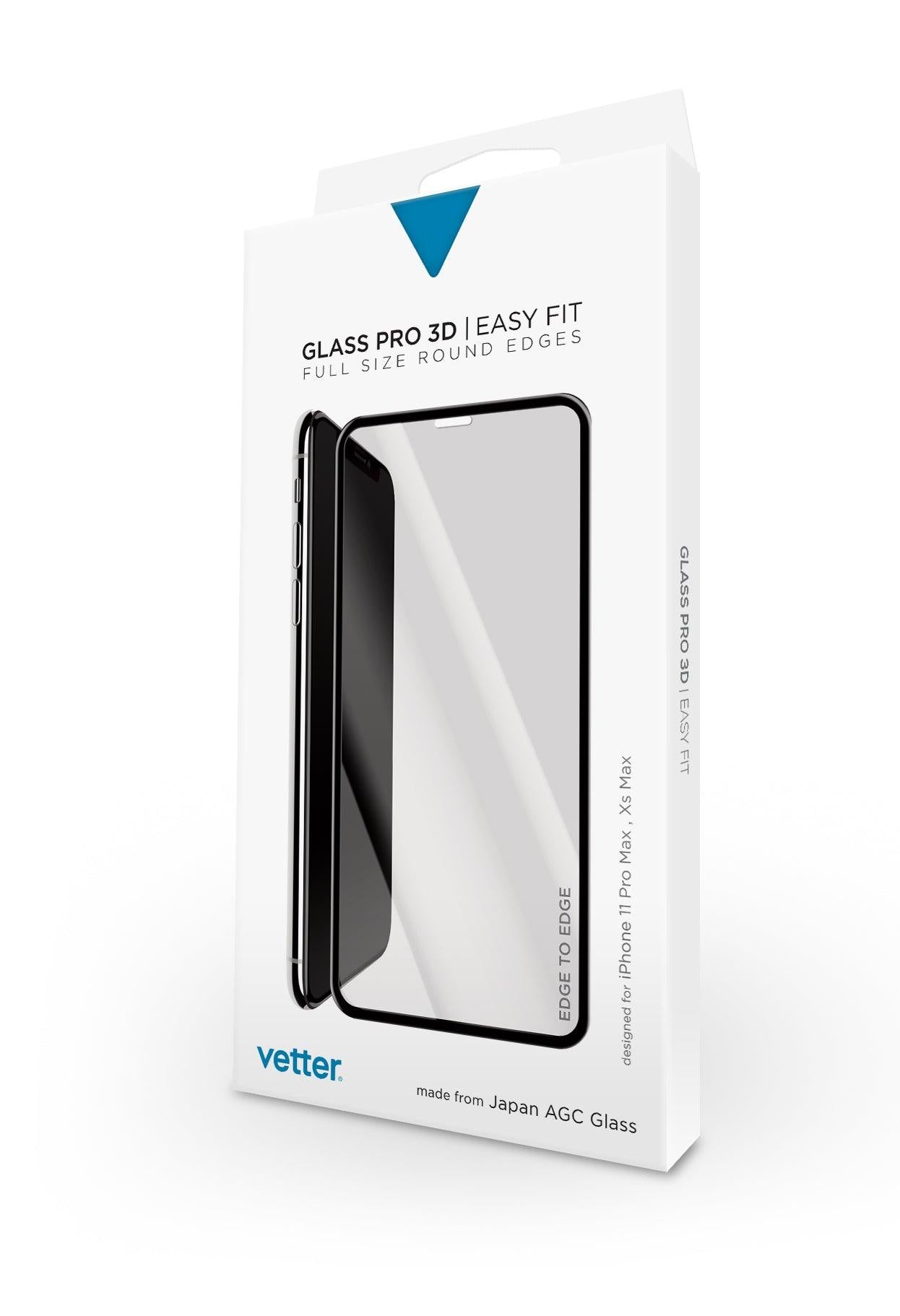Folie Protectie Ecran iPhone 11 Pro Max, 3D Tempered Glass Easy Fit, Negru - vetter.ro