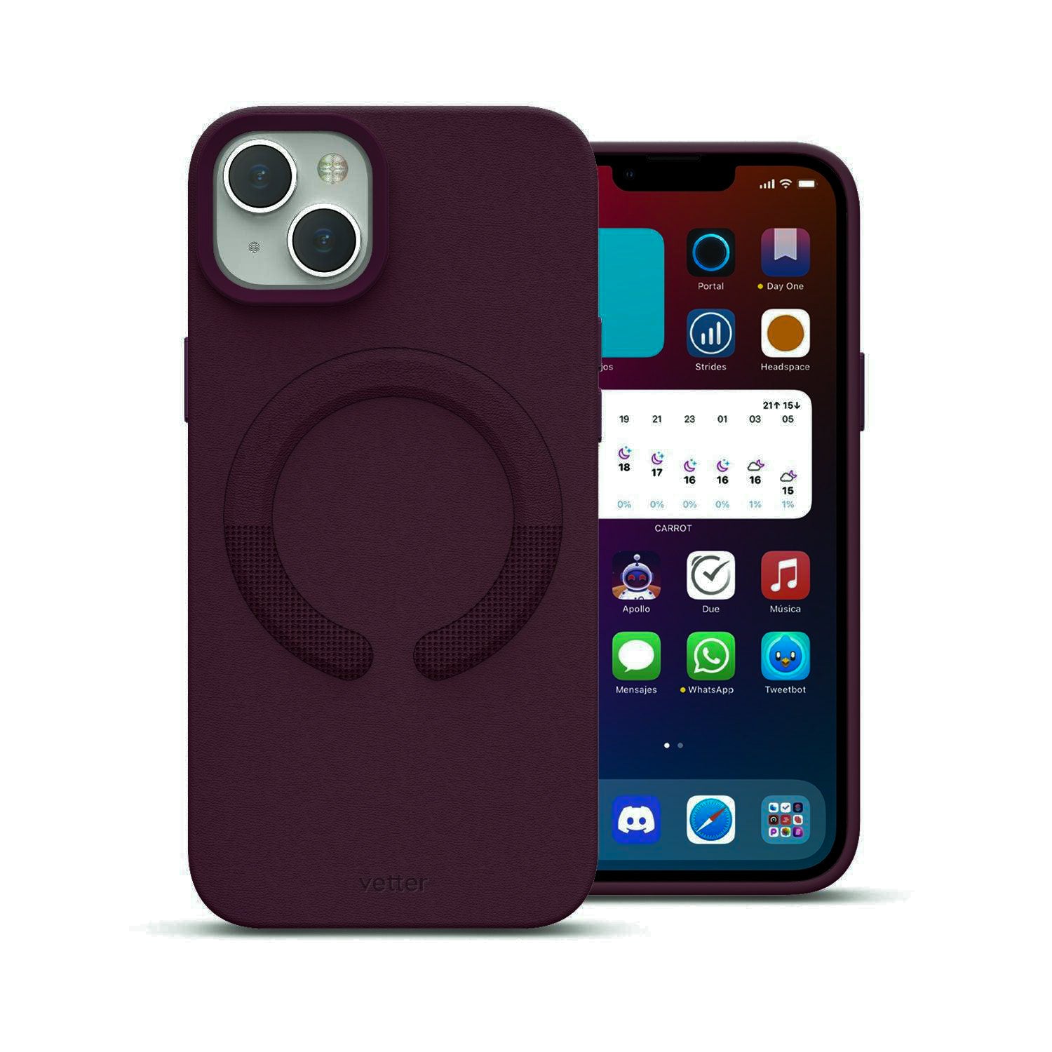 Husa pentru iPhone 14, Clip-On Vegan Leather, MagSafe Compatible