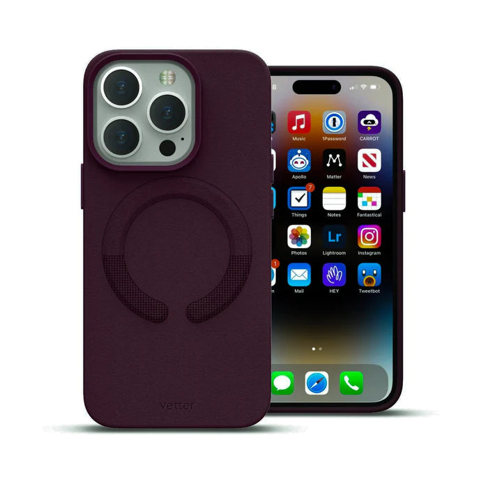 Husa iPhone 14 Pro, Clip-On Piele Vegana, MagSafe Compatible