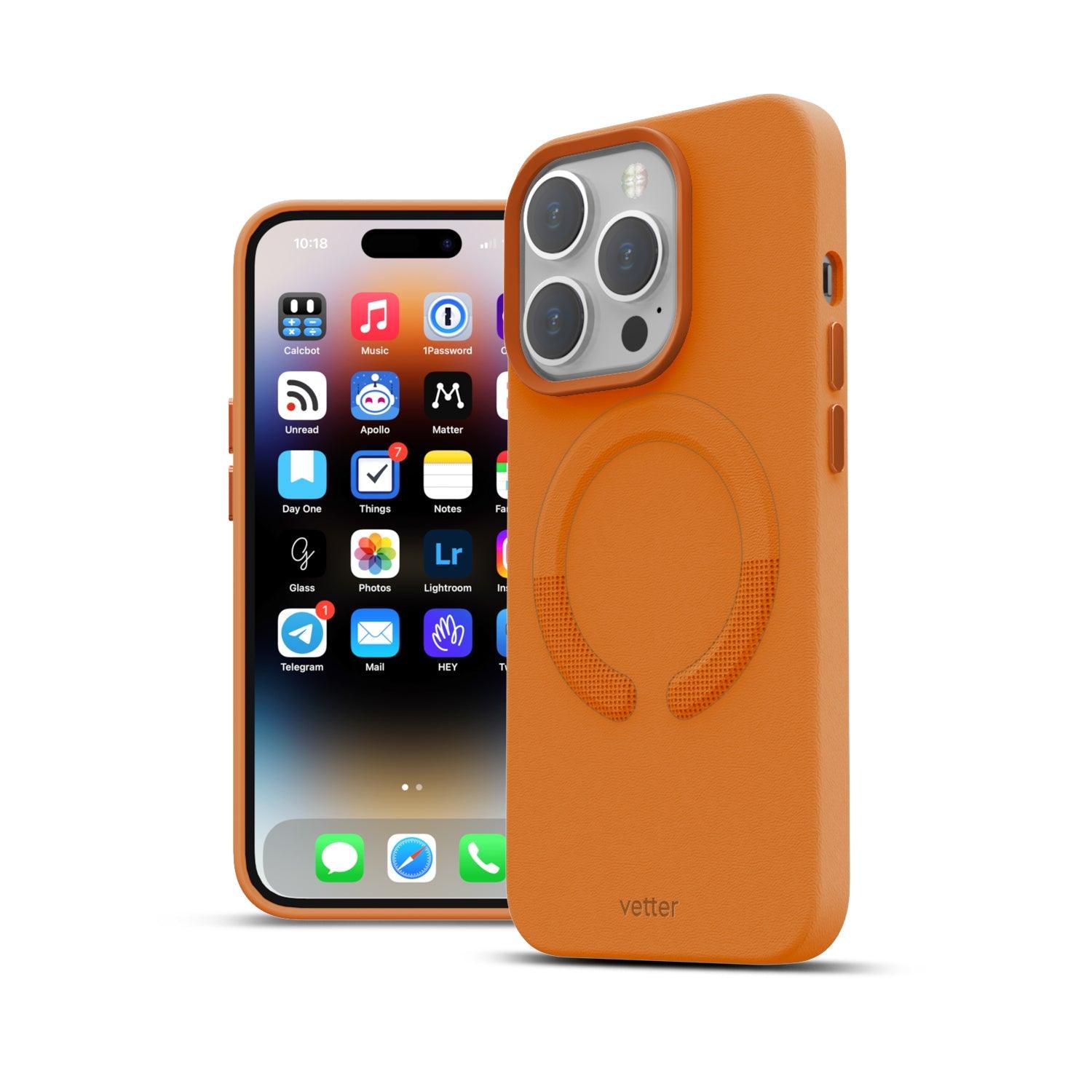Husa pentru iPhone 14 Pro Max, Clip-On Vegan Leather, MagSafe Compatible - vetter.store