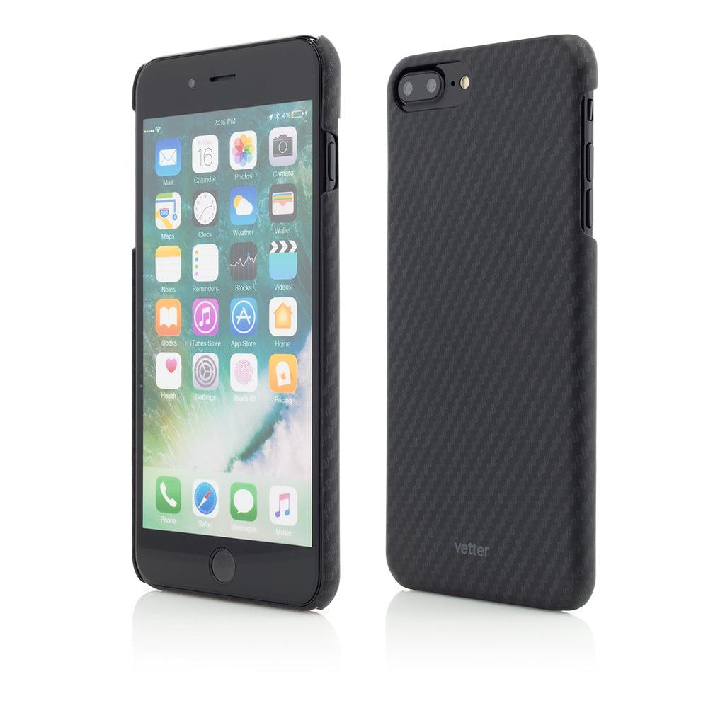 Husa Vetter pentru iPhone 7 Plus, Smart Case Carbon Design, Rubber Feel, Negru - vetter.ro