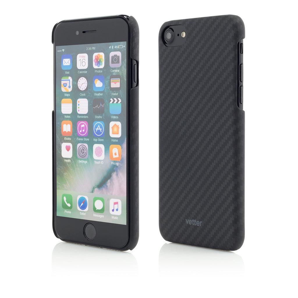 Husa Vetter pentru iPhone 7, Smart Case Carbon Design, Rubber Feel, Negru - vetter.ro