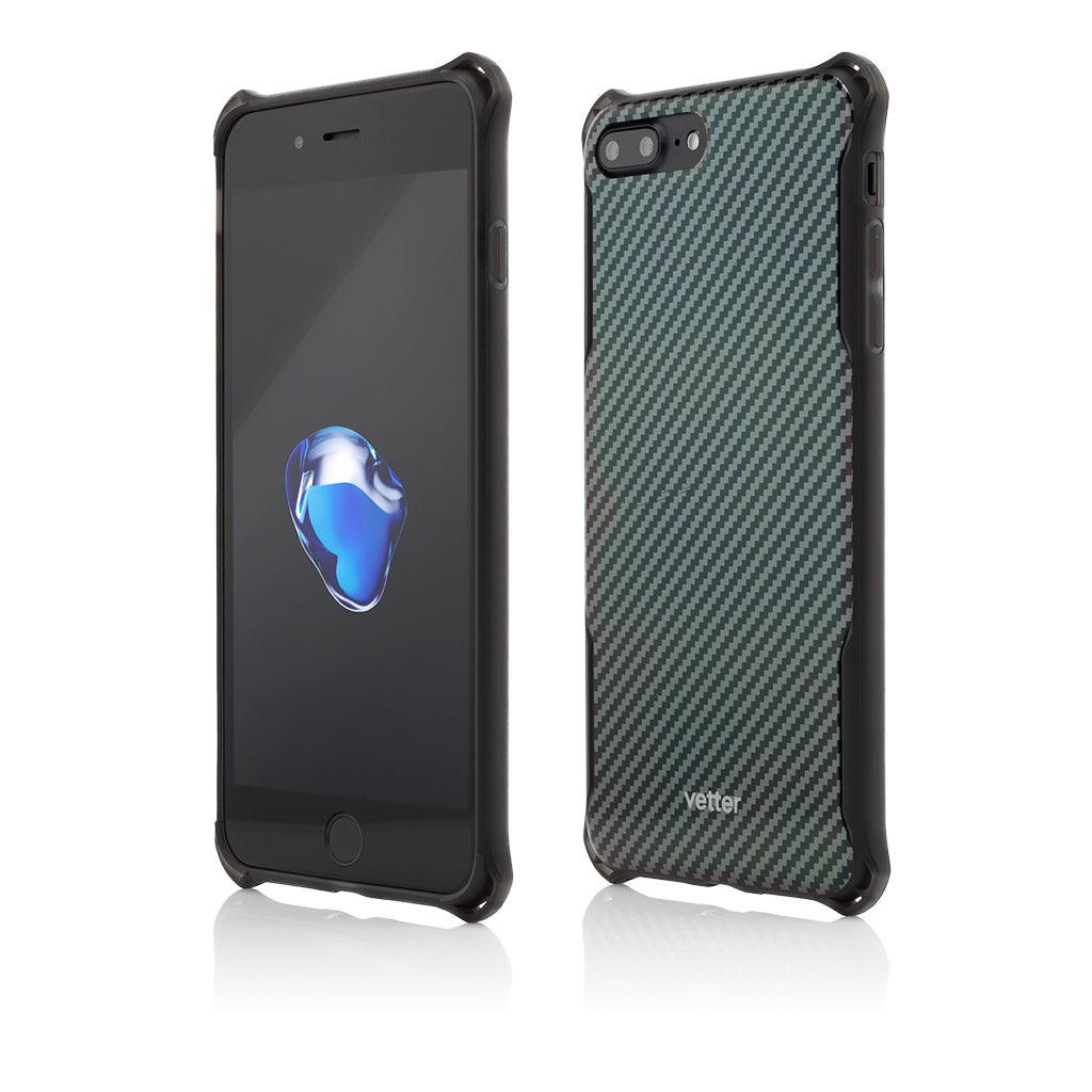 Husa Vetter pentru iPhone 8 Plus, 7 Plus, Clip-On Hybrid Xtra Protection, Carbon Look - vetter.ro
