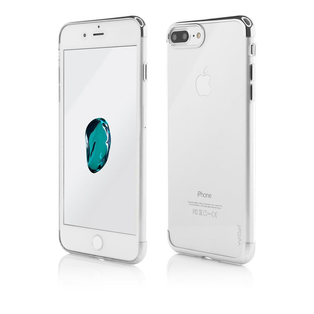 Husa Vetter pentru iPhone 8 Plus, 7 Plus, Clip-On Shiny Soft Series, Silver - vetter.ro
