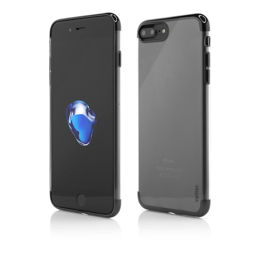 Husa Vetter pentru iPhone 8 Plus, 7 Plus, Clip-On Shiny Soft Series, Negru - vetter.ro