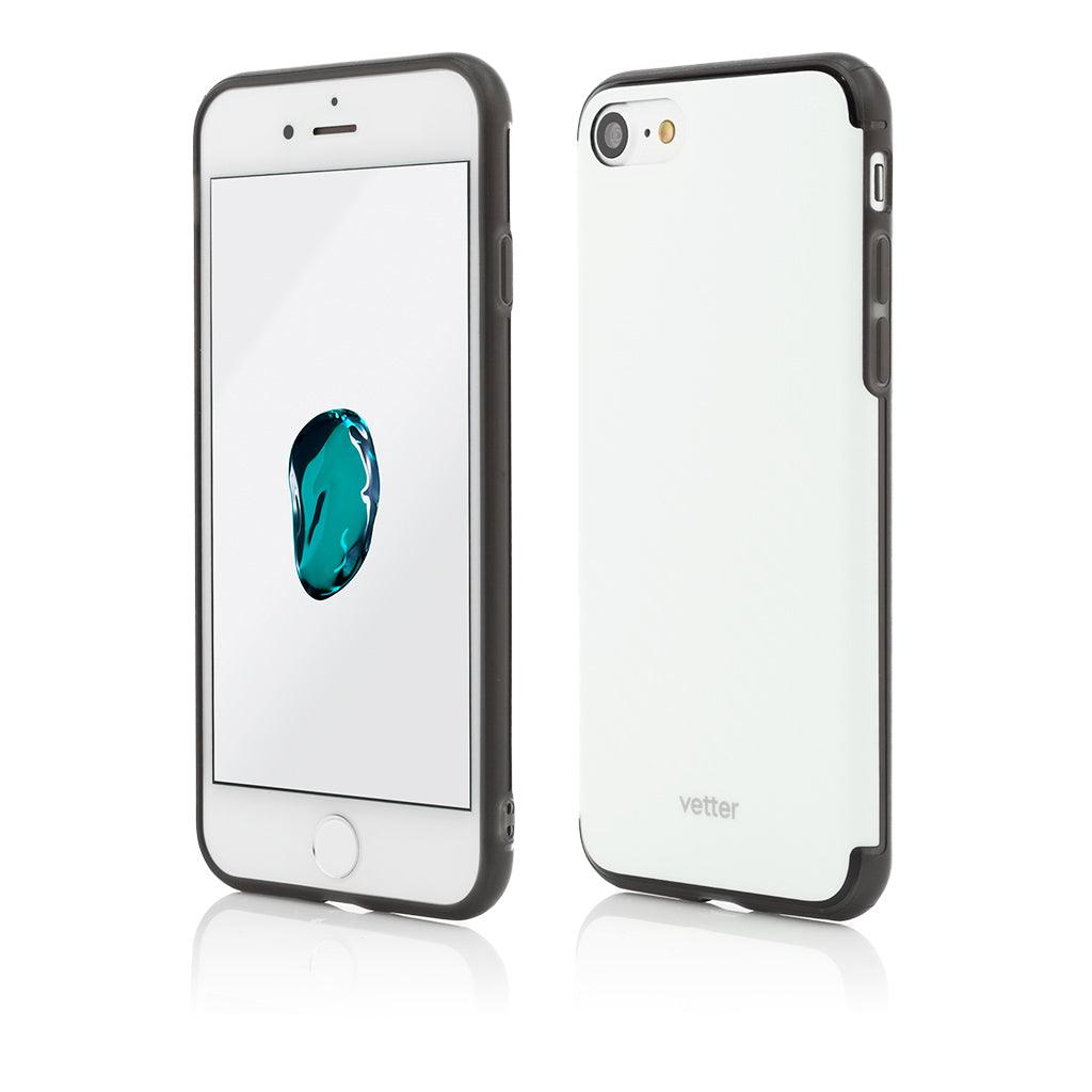 Husa Vetter pentru iPhone SE2, 8, 7, Clip-On Hybrid Slim Series, Carbon Look, Alb - vetter.ro