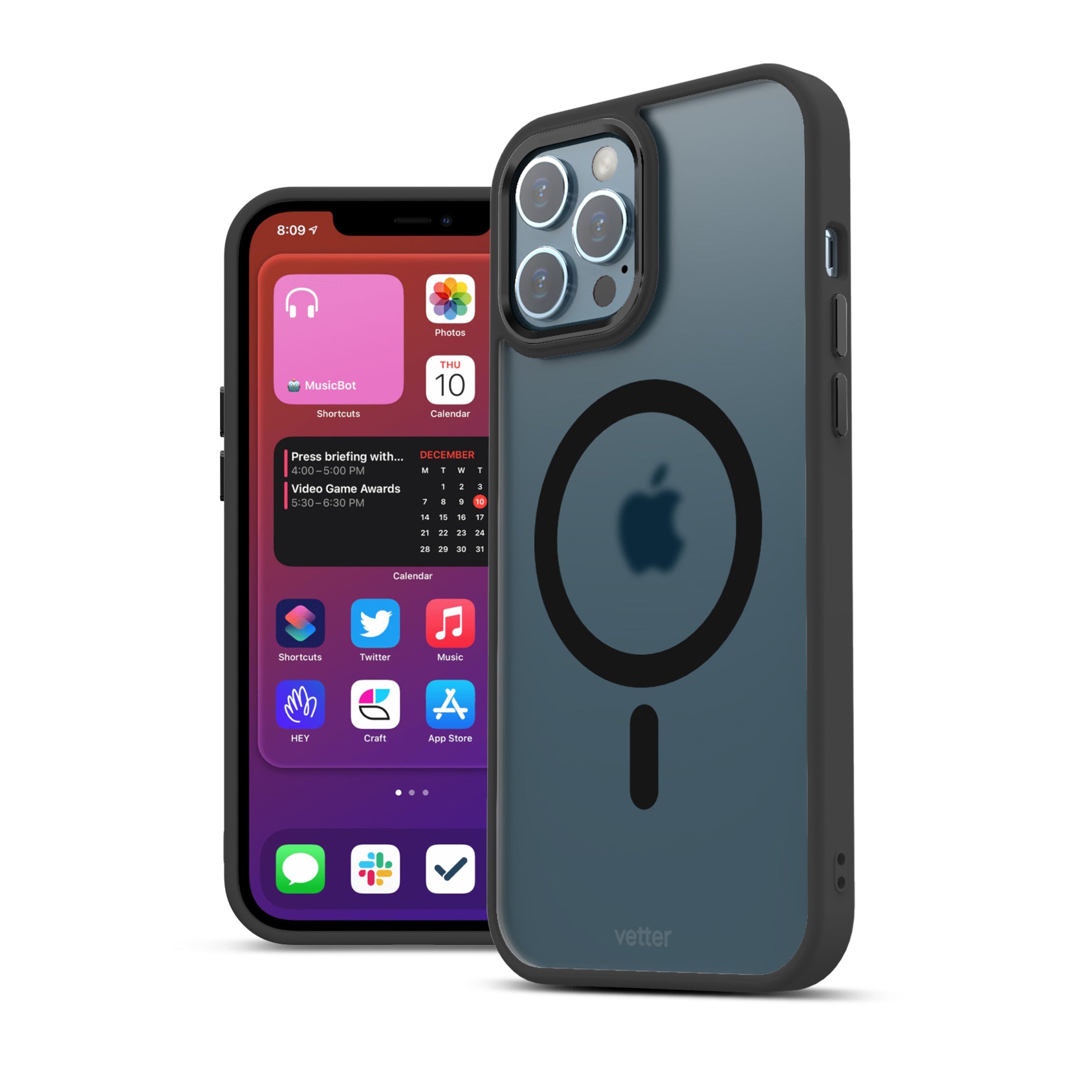 Husa iPhone 12 Pro Max, Clip-On Hybrid, Matt, MagSafe Compatible, Black