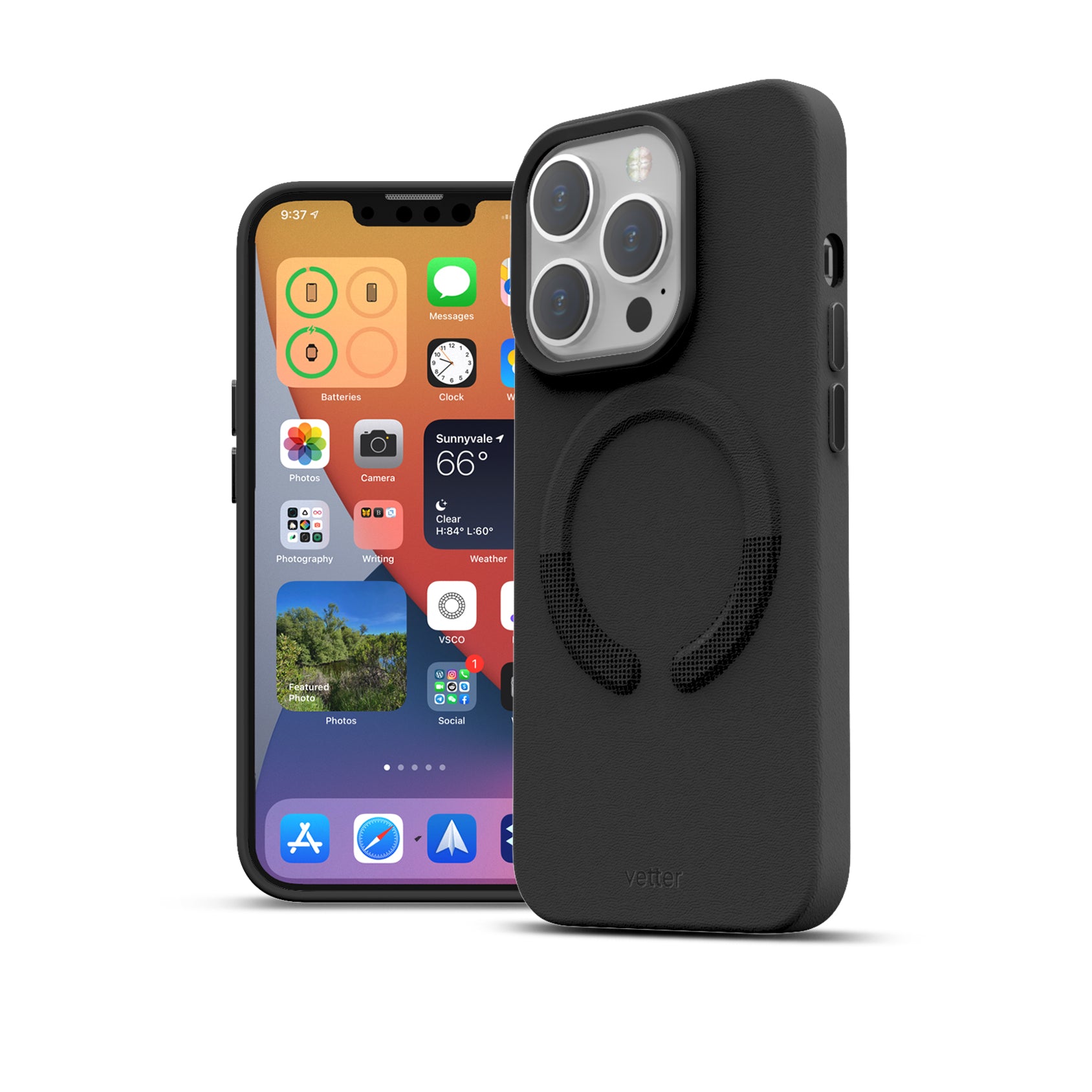 Husa iPhone 13 Pro, Clip-On Vegan Leather, MagSafe Compatible