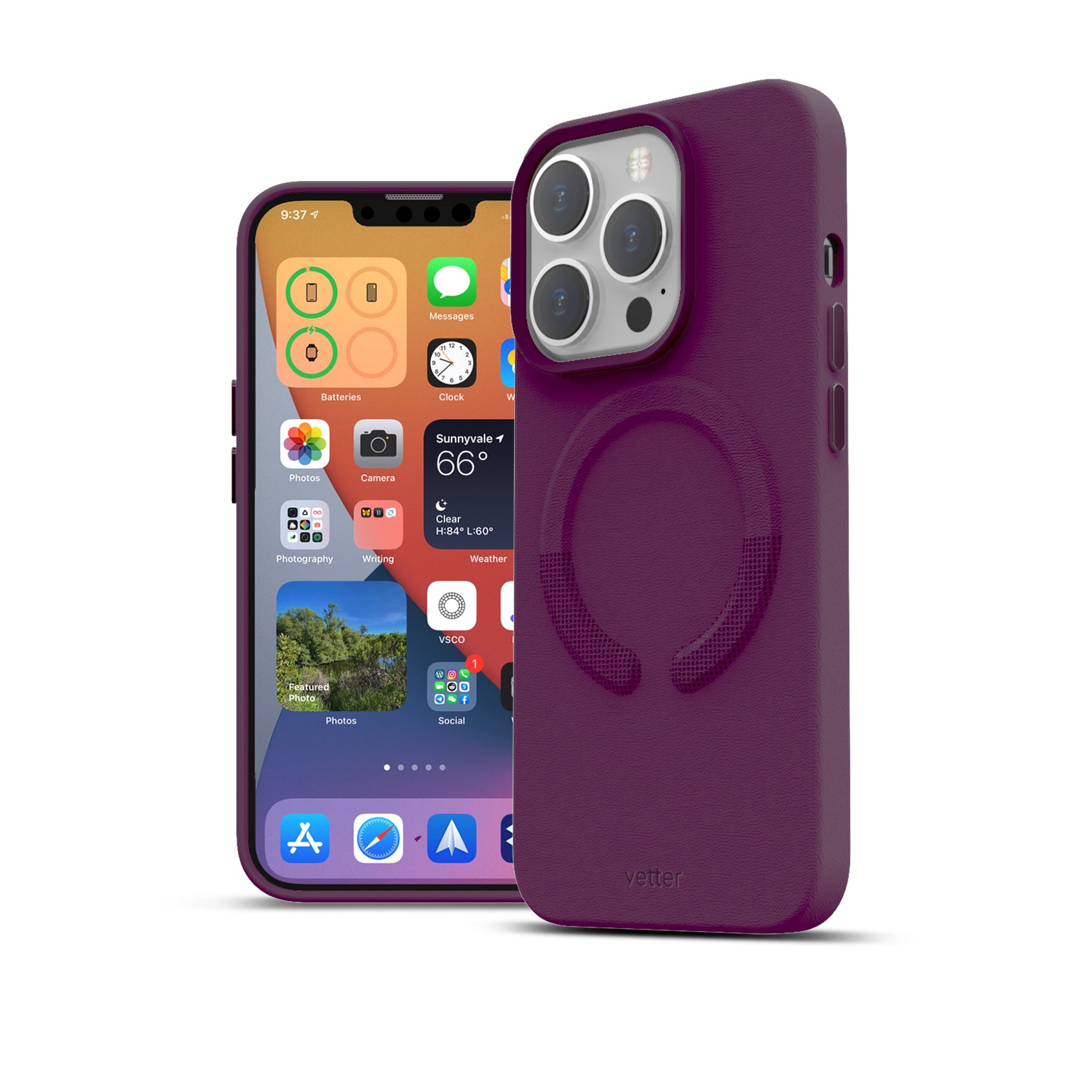 Husa iPhone 13 Pro, Clip-On Vegan Leather, MagSafe Compatible